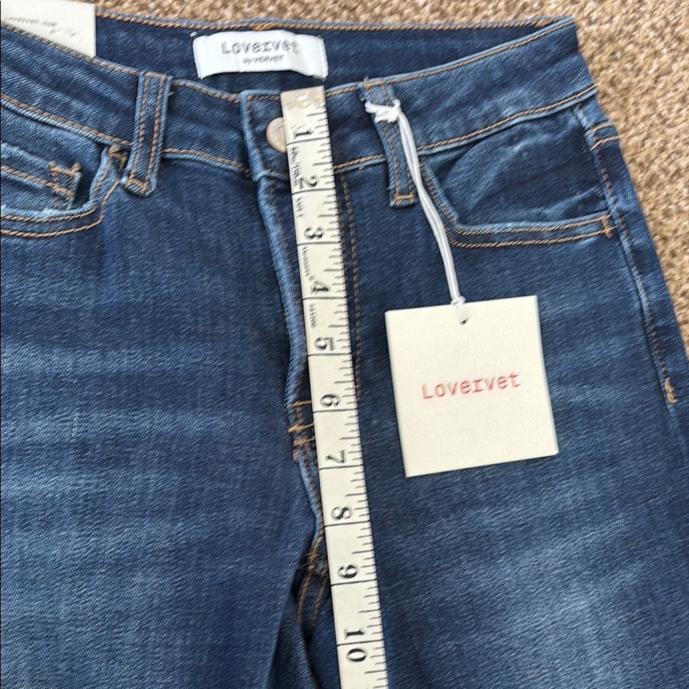 Lovervet Dark Wash Blue Flare Jeans - Women's Wide Leg - Picture 6 of 9